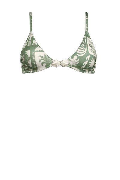 Bikini Parte De Arriba De Triángulo WATERCULT Verde Estampado